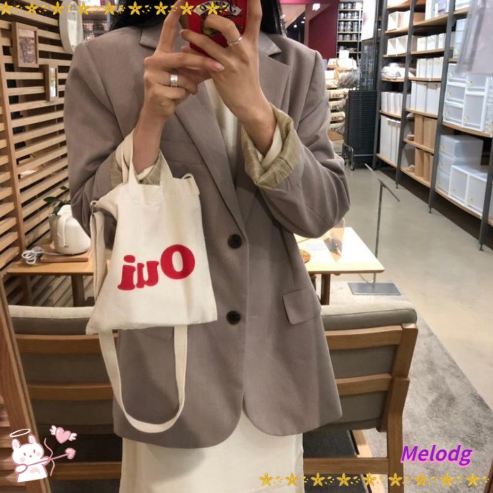 Túi Vải Canvas Cầm Tay Nhỏ Xinh In Họa Tiết Thời Trang