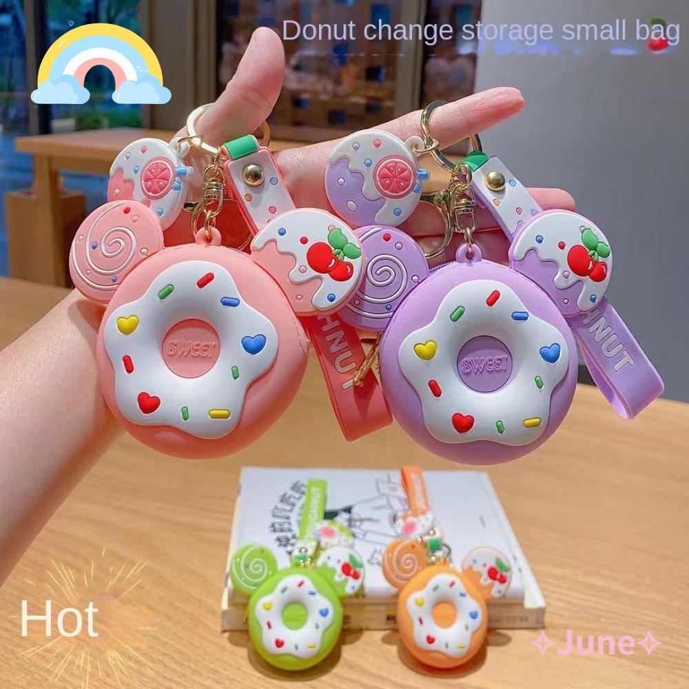 Ví Đựng Tiền Xu Bằng Silicon Hình Bánh Donut Xinh Xắn
