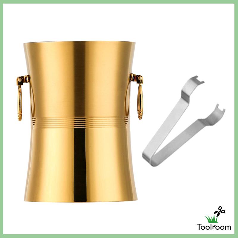 Xô Đựng Đá Bằng Kim Loại Cách Nhiệt Có Nắp Cho Tiệc BBQ