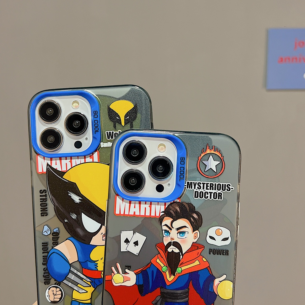 Ốp Điện Thoại TPU Dẻo Trong Suốt Họa Tiết Hoạt Hình Thiết Kế Hai Mặt Chống Rơi Cho iPhone 11 13 12 14 Pro Max