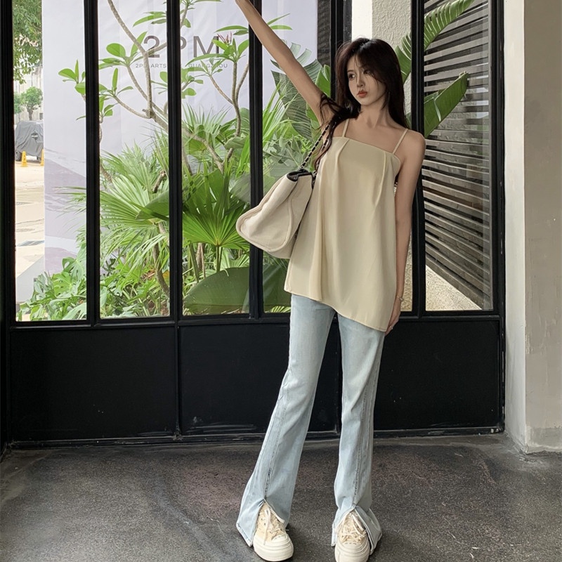 Áo Hai Dây Dáng Rộng Thiết Kế Đơn Giản Thời Trang