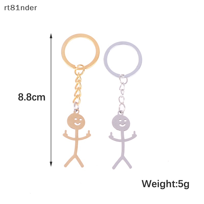 Rt Móc Khóa Hình Người Nhỏ Bằng Thép Không Gỉ Mặt Dây Chuyền Graffiti Vui Nhộn n