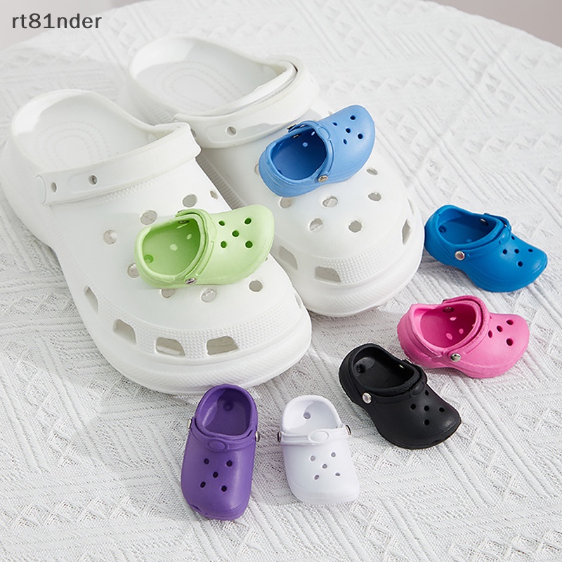 Rt 1 Phụ Kiện Trang Trí Giày Hình Giày Croc Mini Dễ Thương Có Thể Tháo Rời DIY