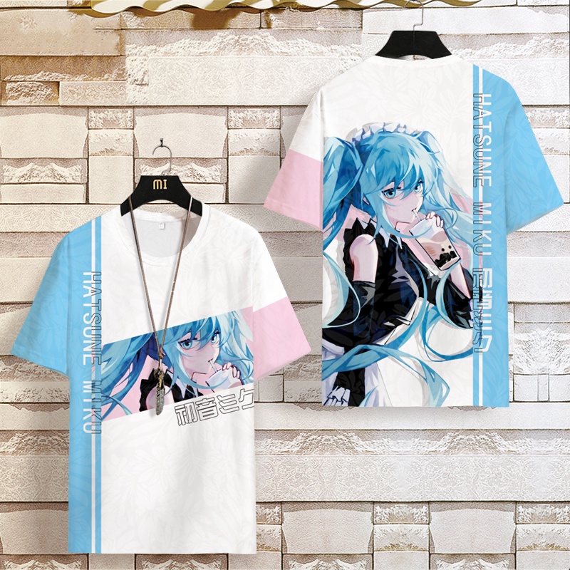 Áo Thun Tay Ngắn In Hình Hatsune Miku Hoạt Hình Thời Trang Mùa Hè Cho Nam