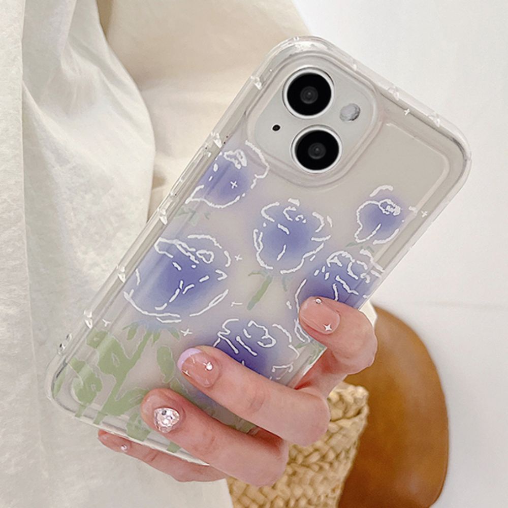 Ốp Điện Thoại TPU Mềm Có Túi Khí Chống Sốc In Hình Hoa Hồng Cho IPhone 14 Pro Max 13 12 11 Pro Max XS XR 7 8 Plus