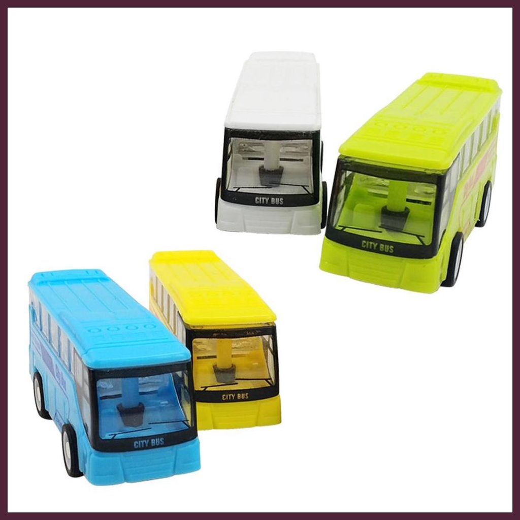 Xe Buýt Đồ Chơi Mini Họa Tiết Hoạt Hình Không Cần Pin Cho Trẻ Em 1-3 Tuổi