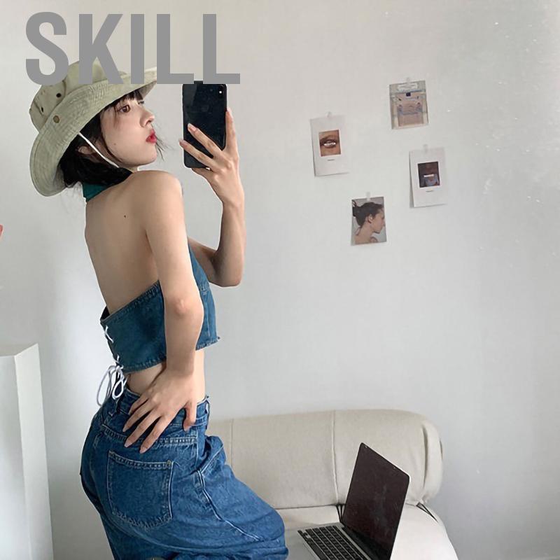 Skill Women Bucket Hat Casual Cotton Wide Brim Portable Breathable Summer Travel