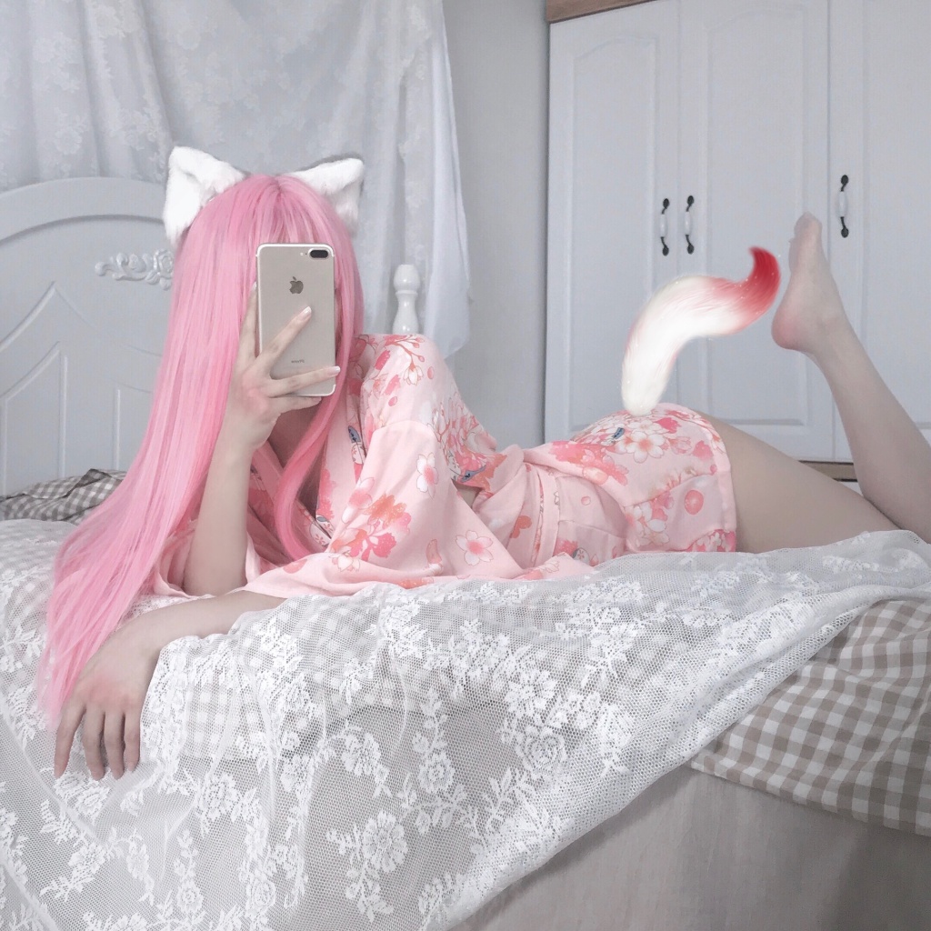 Bộ Đồ Ngủ Kimono Truyền Thống Màu Hồng Dễ Thương Gợi Cảm Cho Nữ