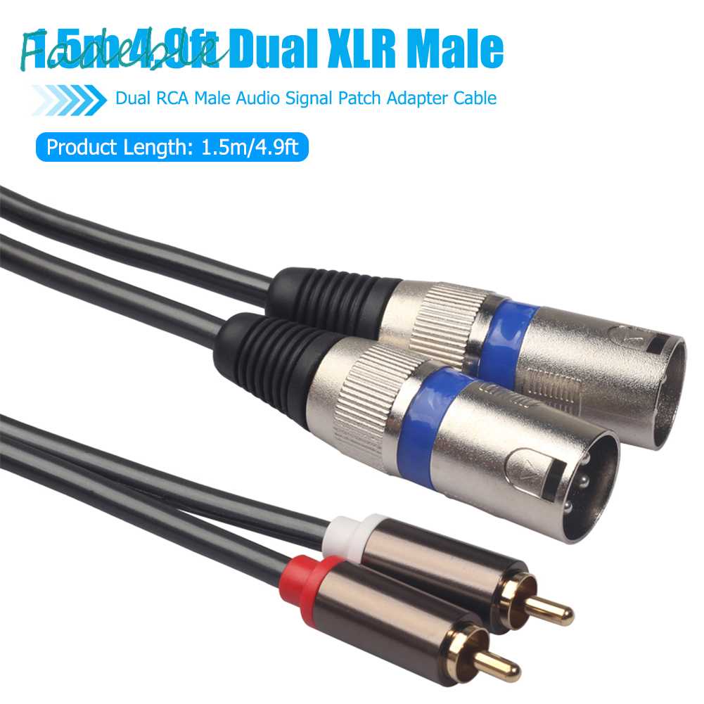 Cáp ChuyểN ĐổI TíN HiệU XLR KéP Sang RCA 1.5m / 4.9ft - MàU Đen