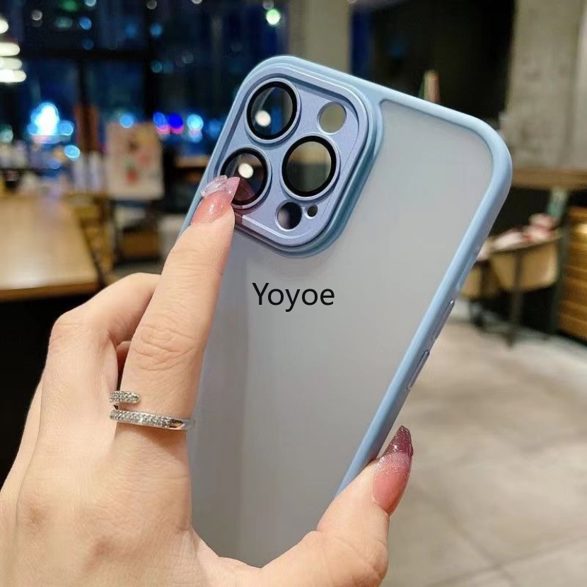 Ốp Điện Thoại Silicon TPU Mềm Đục Chống Sốc Chống Dấu Vân Tay Bảo Vệ Ống Kính Cho iPhone 11 12 13 14 Pro Max X Xs Xr 7 8 Plus SE