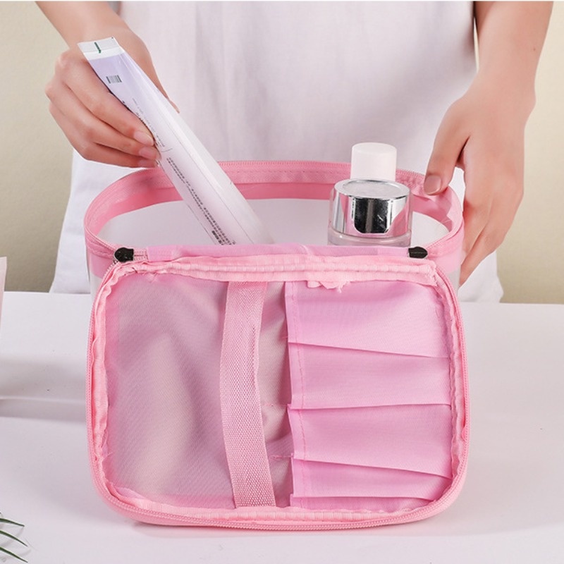 Túi Đựng Đồ Trang Điểm Trong Suốt Chống Nước Sức Chứa Lớn Tiện Lợi Dễ Sử Dụng Khi Đi Du Lịch