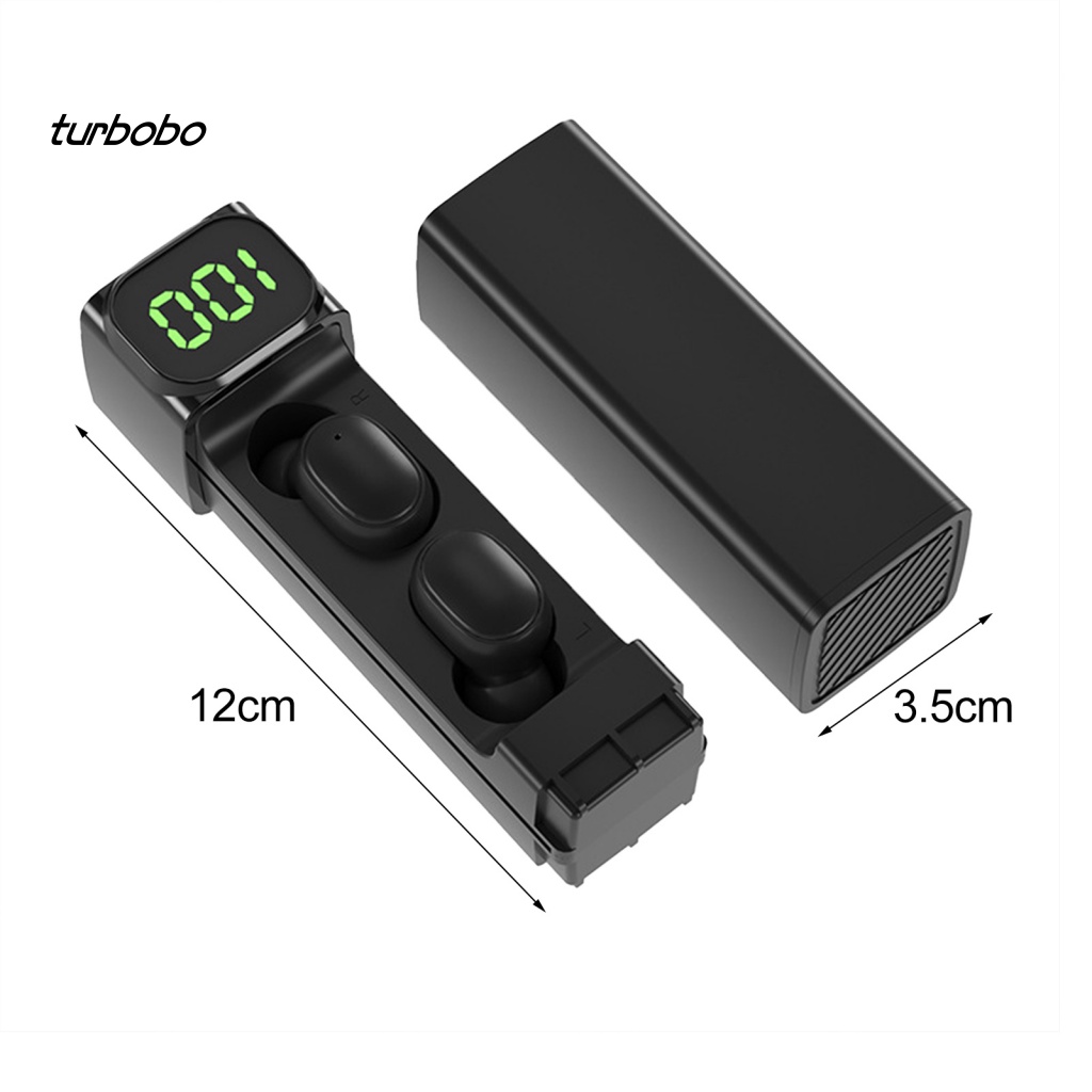 Tai Nghe Nhét Trong Không Dây Bluetooth 5.1 IPX7 Màn Hình Kỹ Thuật Số Thông Minh turbobo BQC-01