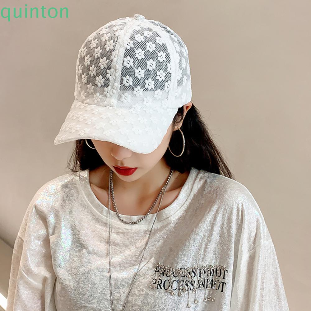 Mũ Lưỡi Trai Phối Lưới Họa Tiết Hoa Thời Trang Hàn Quốc Cho Nữ