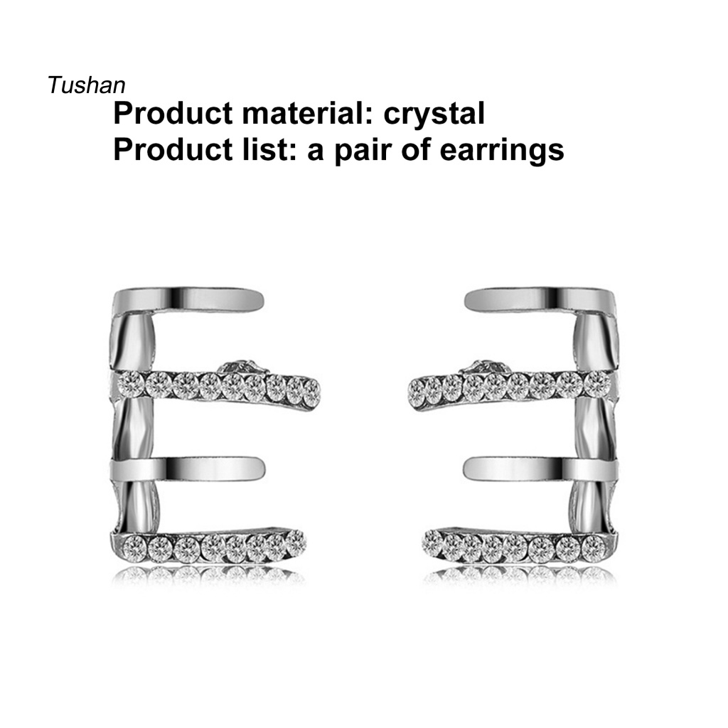 1 Đôi Bông Tai 4 Móng Vuốt Đính Đá Lấp Lánh Phong Cách Hàn Quốc Dành Cho Nữ