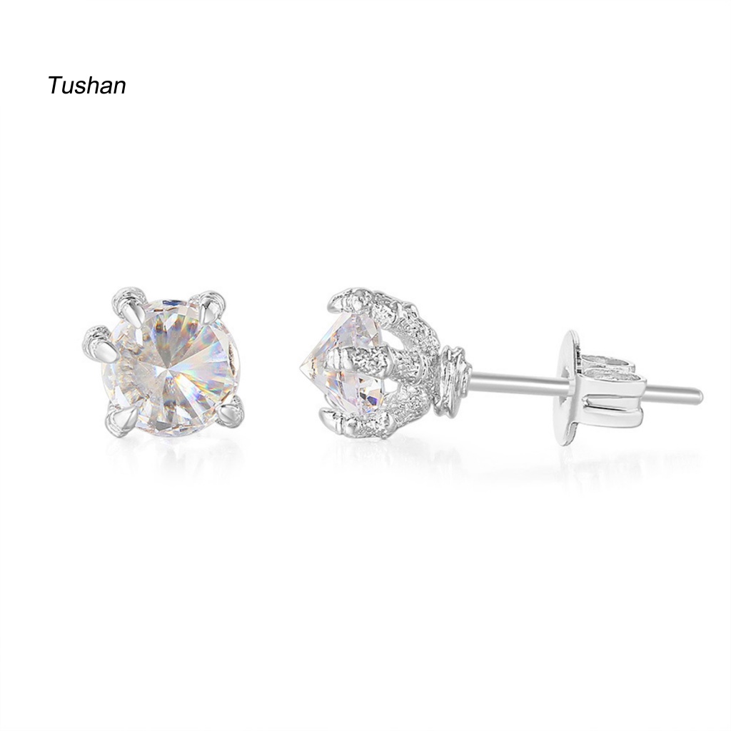 1 Đôi Bông Tai Hình Móng Vuốt Đính Ngọc Trai Nhân Tạo Phong Cách Hip Hop Dành Cho Nam Nữ