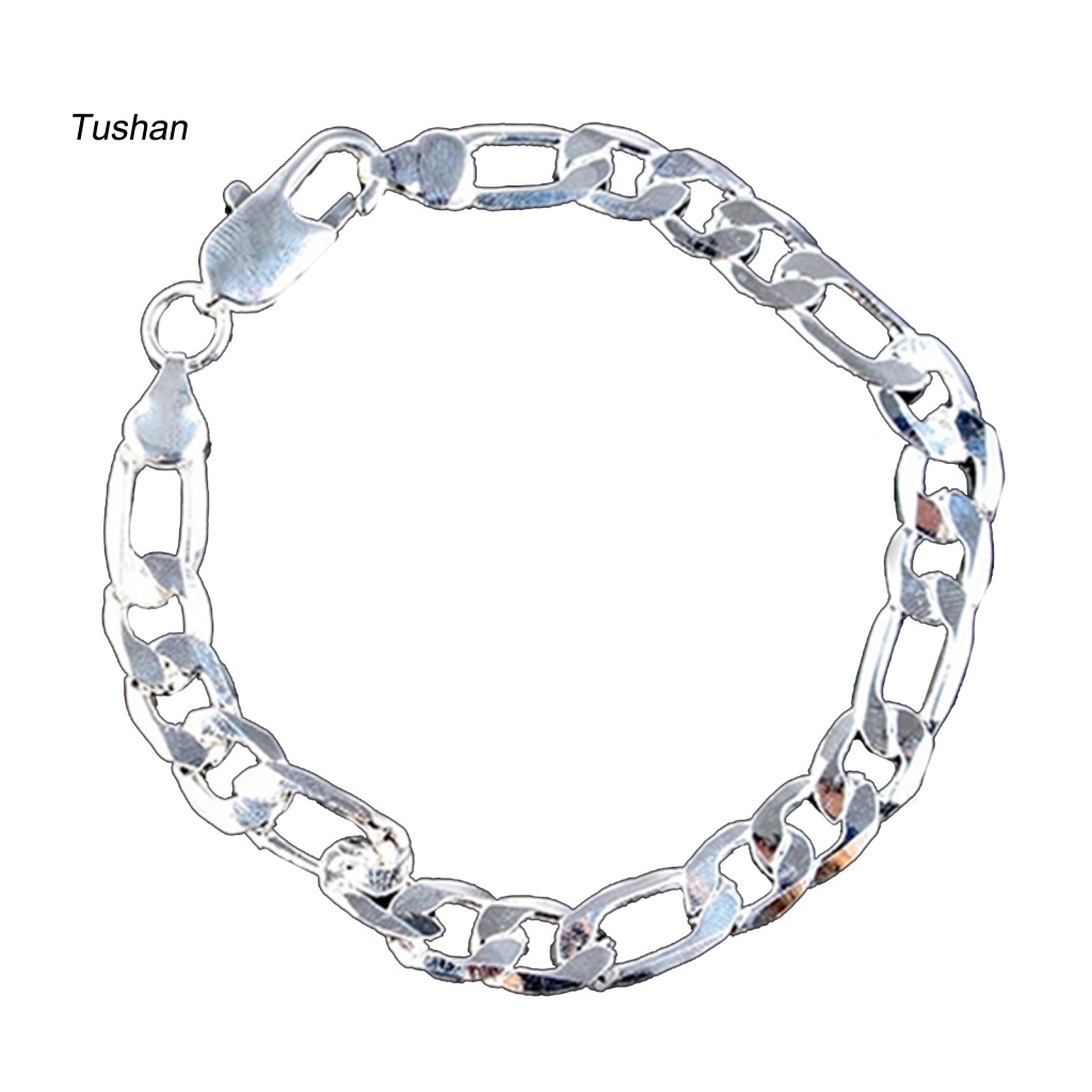 [Ts] Vòng Đeo Tay Unisex Mạ Bạc Thiết Kế Dạng Càng Cua Phẳng Thời Trang Thích