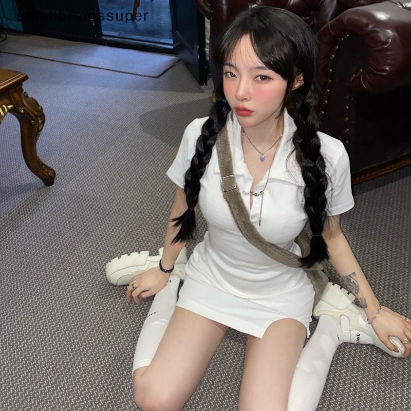 Đầm Ngắn Tay Phối Nút Thời Trang Mùa Hè Gợi Cảm Dành Cho Nữ SBS