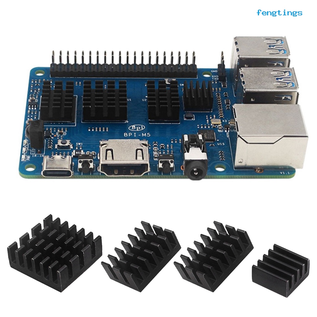 Miếng Đệm Tản Nhiệt Bằng Nhôm Mini Hình Quả Chuối Pi M5 Dành Cho Thiết Bị Điện