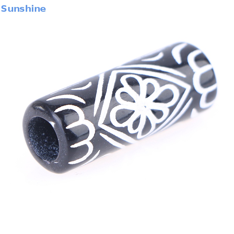 Bộ 10 Hạt Acrylic Bện Tóc Màu Đen Phong Cách Viking Độc Đáo