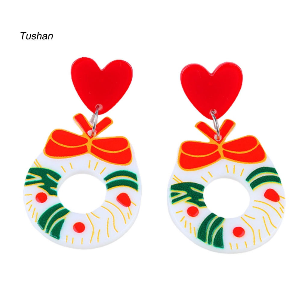 1 Cặp Chuông Giáng Sinh Kiểu Hoạt Hình Dễ Thương Cho Nữ [Ts] 1 Cặp