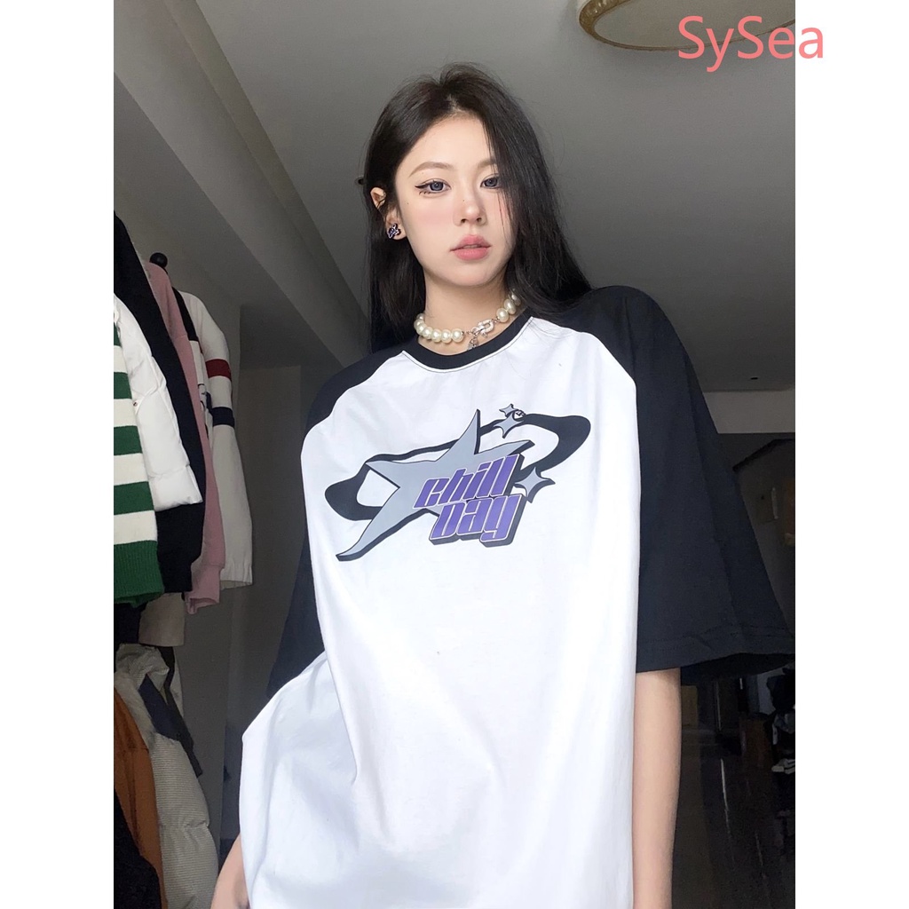 Áo Thun Tay Lỡ Cổ Tròn Dáng Rộng Thời Trang Mùa Hè Theo Phong Cách Mỹ Cho Nữ