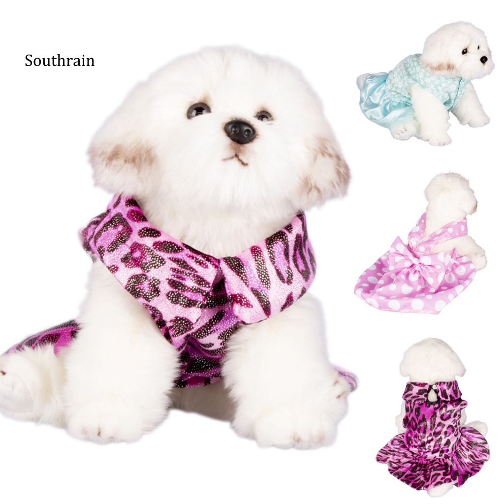 Đầm Bằng Polyester Thoáng Khí Thoải Mái In Họa Tiết Tinh Tế Thời Trang Mùa Hè Cho Thú Cưng