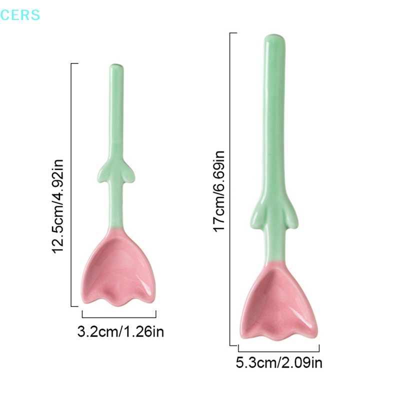 1 Muỗng Cà Phê Bằng Sứ Hình Hoa Tulip 3D RS