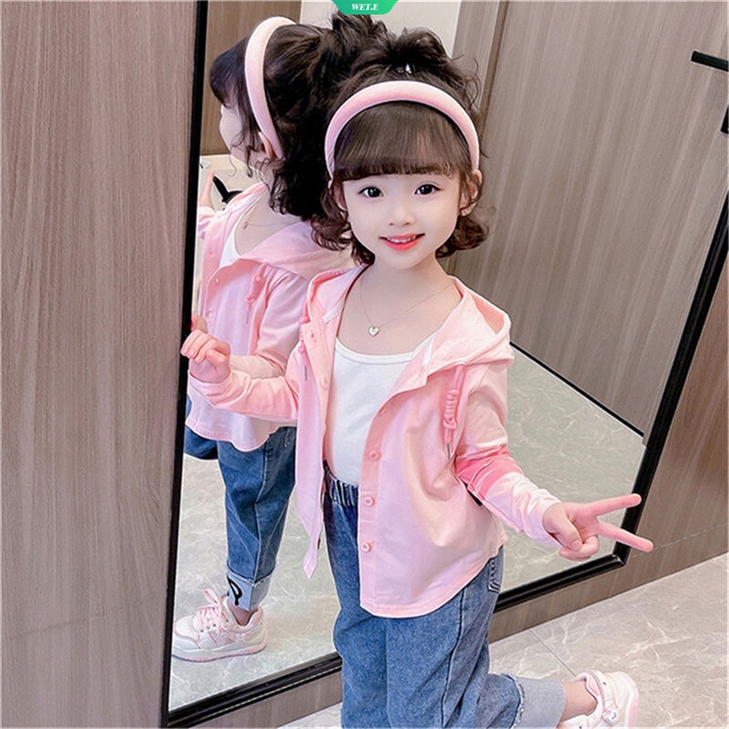 Áo Khoác Cardigan Mỏng Chống Nắng / Tia UV Cài Nút Thời Trang Mùa Xuân Hàn Quốc 2023 Cho Bé Gái