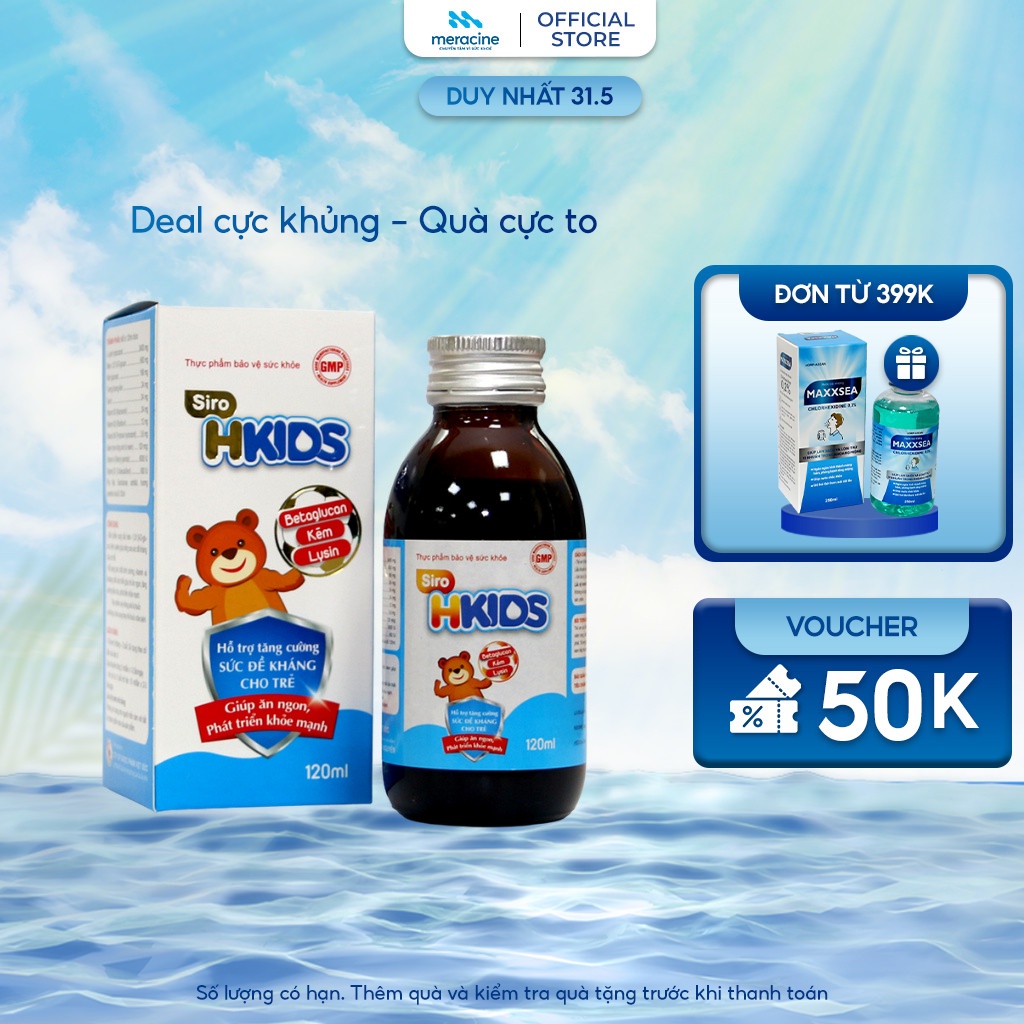 Siro ăn ngon cho bé Hkids hỗ trợ tiêu hóa, tăng sức đề kháng lọ 120ml