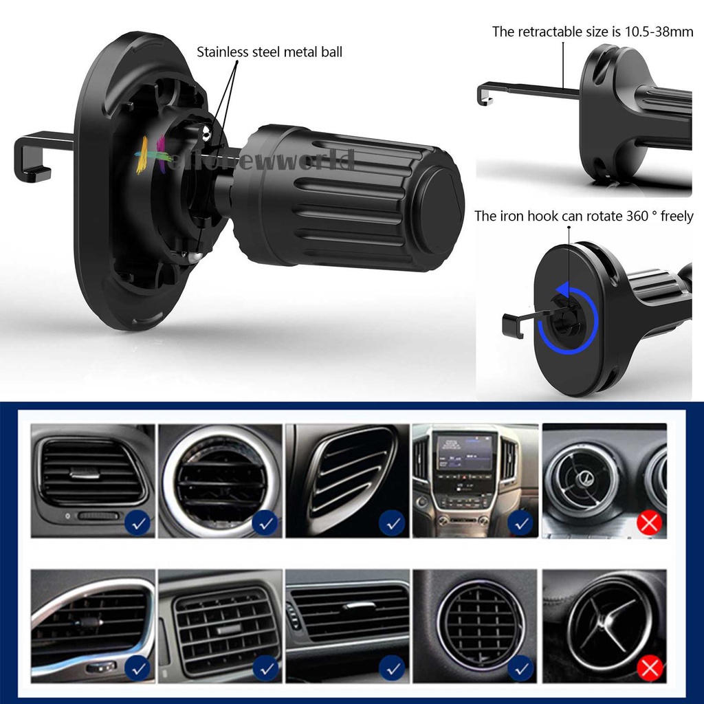 Giá Đỡ Điện Thoại Kiêm Sạc Nhanh Không Dây Gắn Khe Điều Hòa Xe Hơi S11