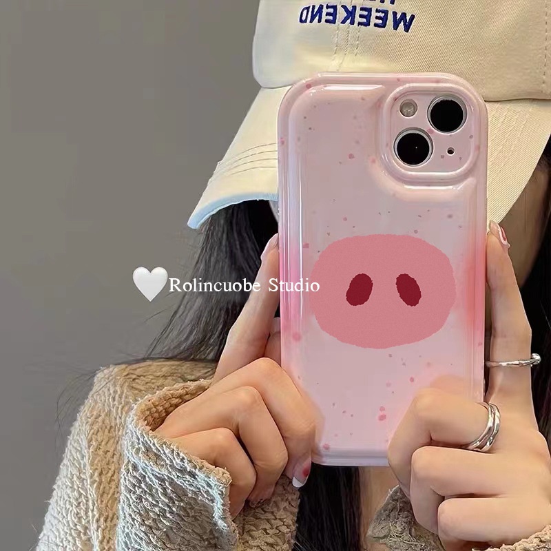Ốp Điện Thoại In Hình Heo Hoạt Hình Có Đệm Khí Cho iphone14promax / 13 / 12 / 11 / XR / XS / X / XSMAX / 7 / 8PLUS
