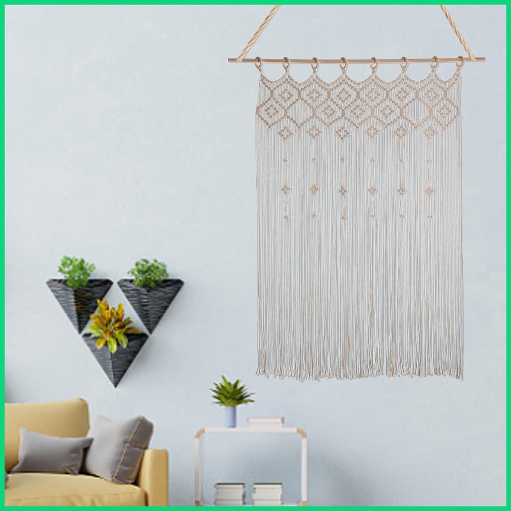 Macrame Đan Sợi Thủ Công Treo Tường Trang Trí Phong Cách Bohemian