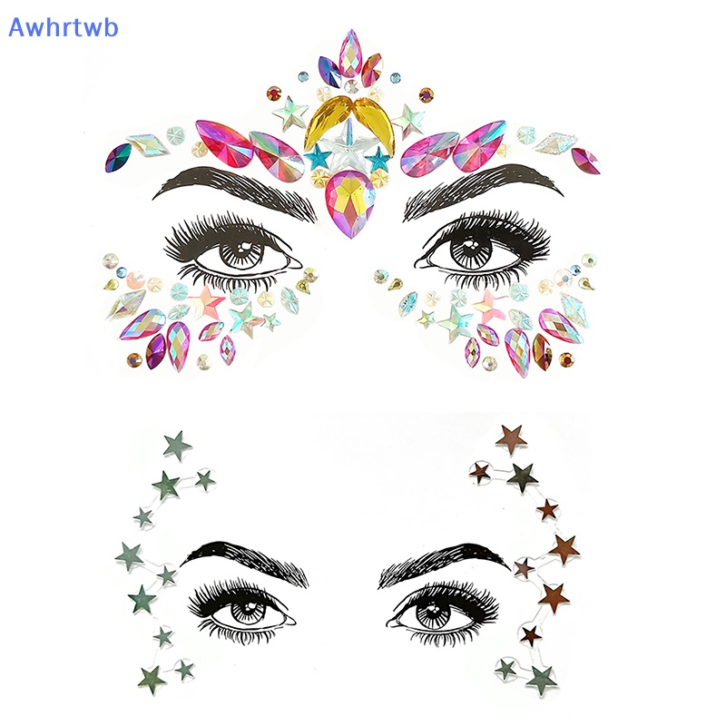 Awhrtwb Mặt Đá Quý Tự Dính Trang Sức Tiệc Tùng Mardi Gras Mới