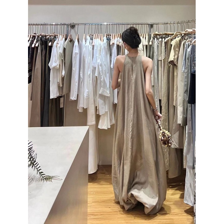 [F &amp; X] Đầm Hai Dây Dáng Dài Mỏng Eo Cao Nghệ Thuật Phong Cách Pháp Độc Đáo Mùa Hè Dành Cho Bạn Nữ
