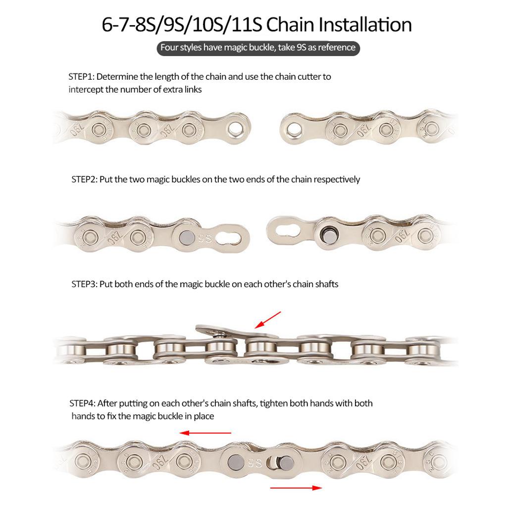 Dây Xích Xe Đạp 116 Mắt Xích Chống Rỉ Sét Thay Thế Tiện Dụng