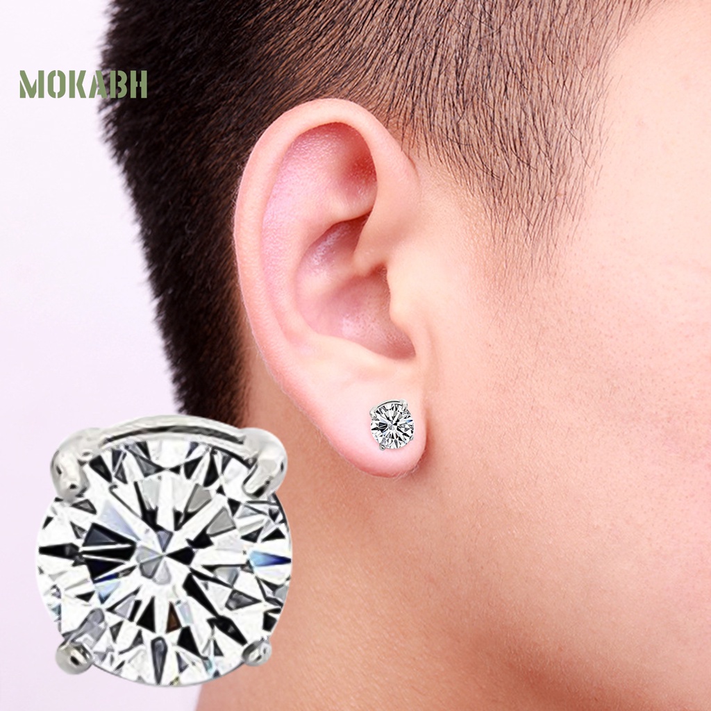 Bông Tai 4 Móng Vuốt Đính Đá Bằng Hợp Kim Không Cần Khoan Lỗ