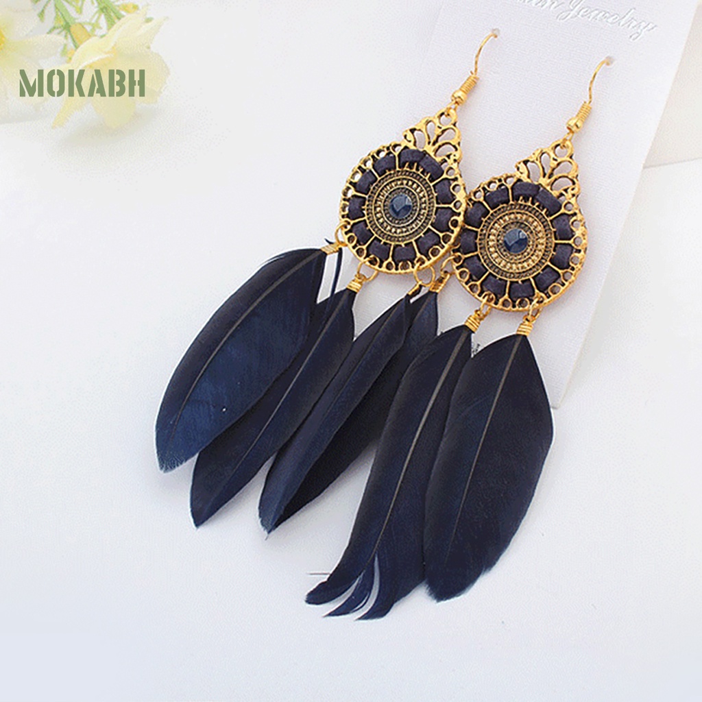 Bông Tai Lông Vũ Trang Nhã Phong Cách Vintage