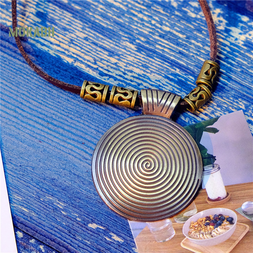 (Hot) Vòng cổ Giả Da ĐíNh Trang Trí HìNh ĐĩA XoắN ỐC