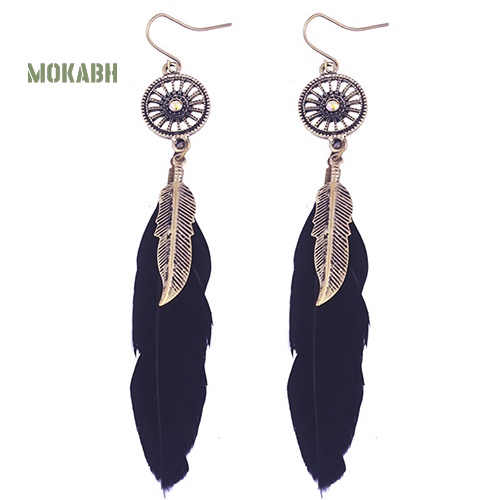 Bông Tai HợP Kim HìNh BáNh Xe ĐíNh Lông Vũ Xinh XắN