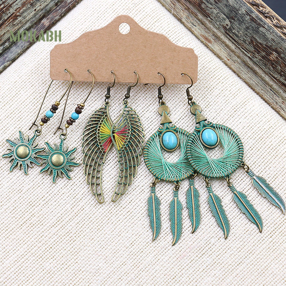 Set 3 Đôi Khuyên Tai Phong Cách Vintage Thời Trang Cho Nữ