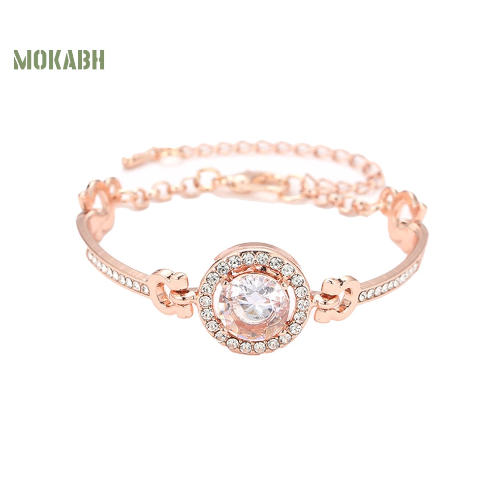 [Mới] Vòng Tay Đính Đá Lấp Lánh Có Khóa Tôm Hùm Điều Chỉnh Được Bằng Hợp Kim Cho Nữ