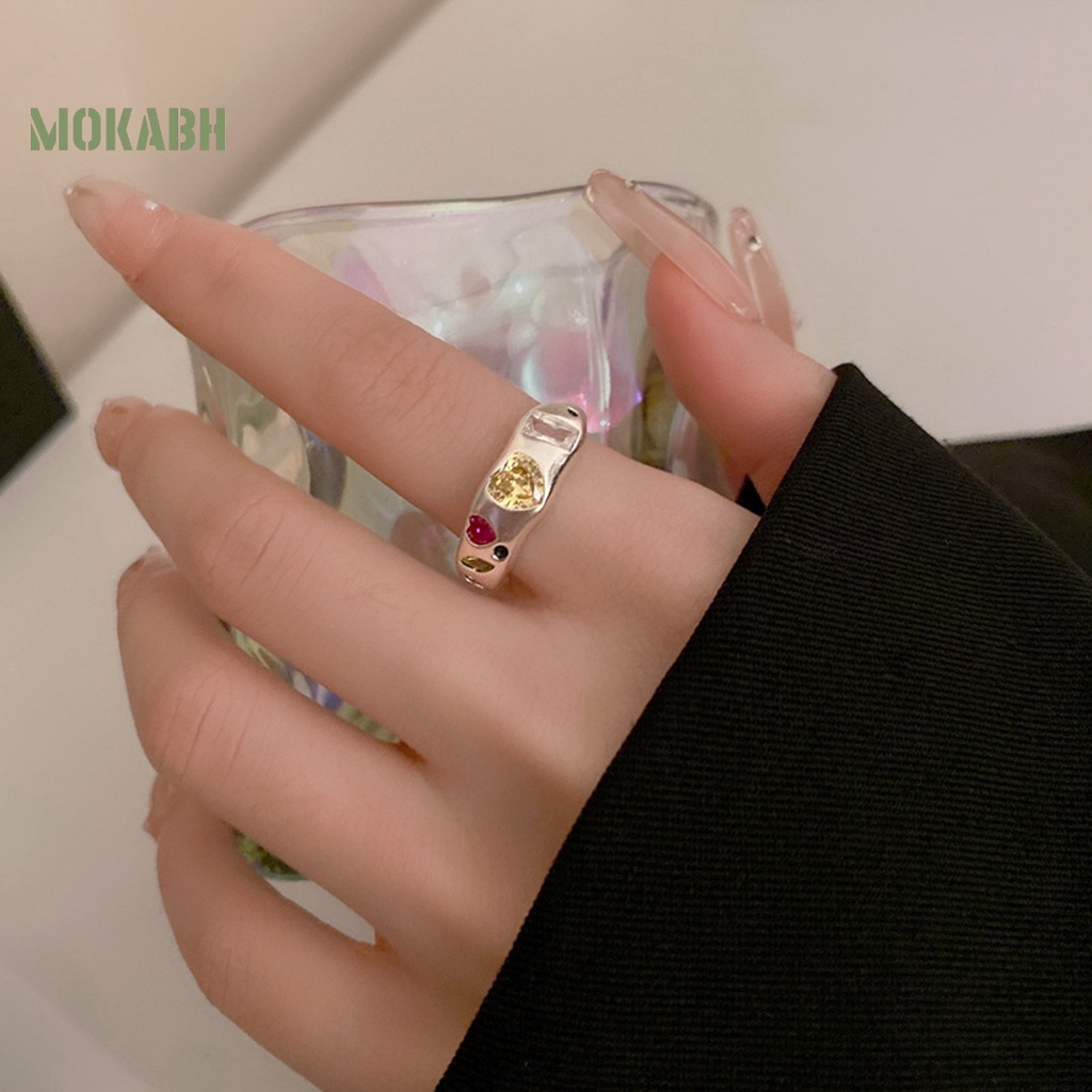 Nhẫn Hở Đính Đá Nhiều Màu Sắc Tùy Chỉnh Thời Trang Cho Nữ