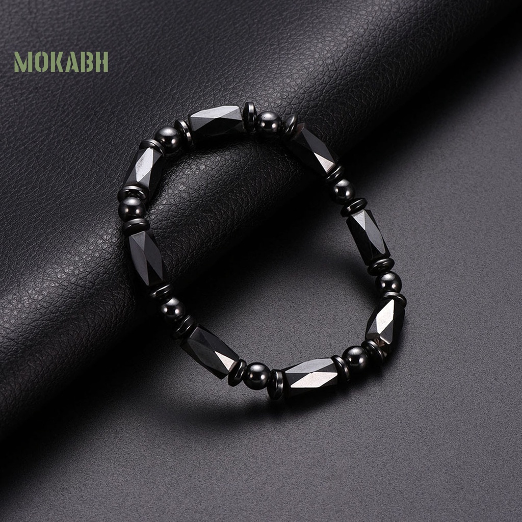 Vòng Tay Chuỗi Hạt Đá Hematite Nhân Tạo Thời Trang Cho Nam Và Nữ