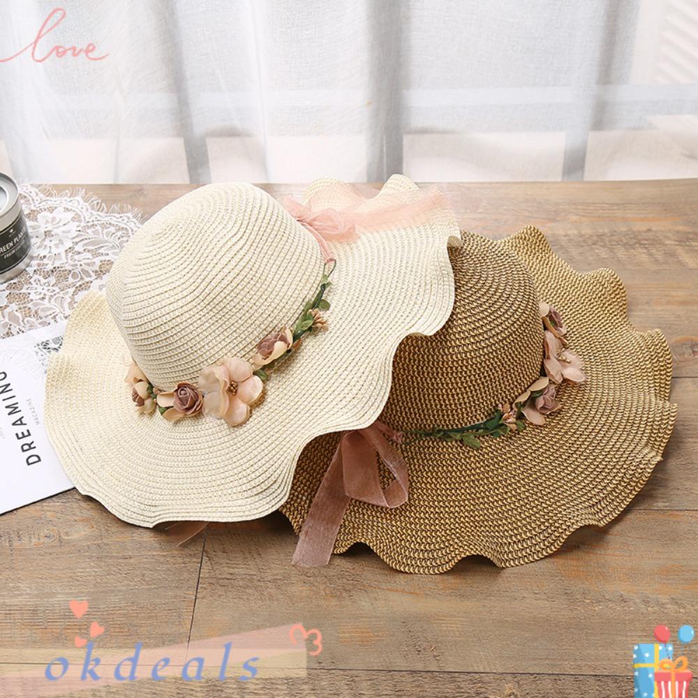 Mũ Cói Rộng Vành Chống Tia Uv Thiết Kế Đơn Giản Thời Trang Mùa Hè Cho Nữ