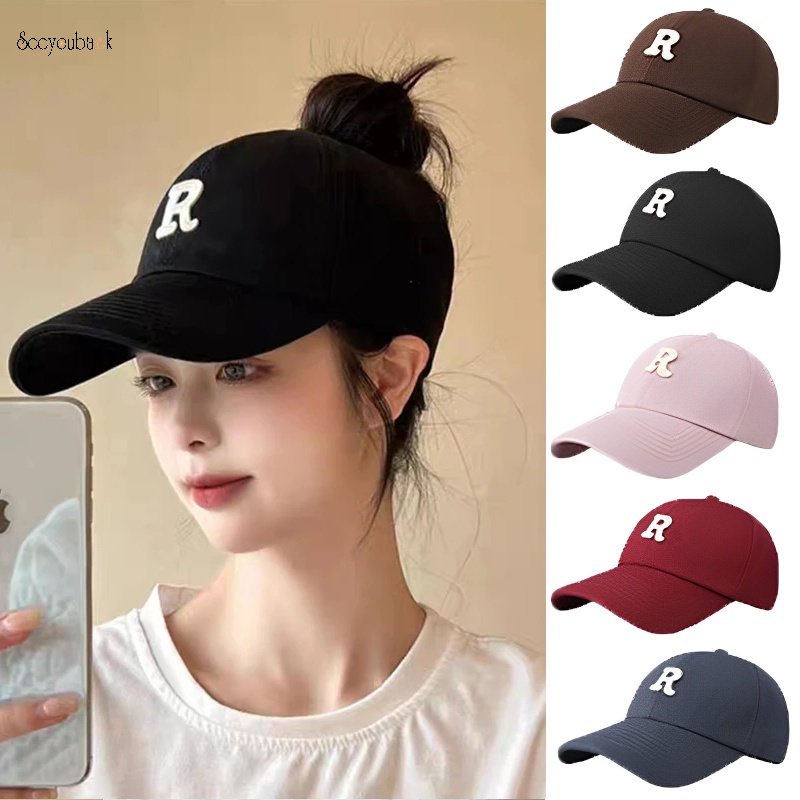 Mũ Lưỡi Trai Cotton Màu Trơn Hở Chóp Thoáng Khí Thời Trang Mùa Hè Cho Nam Và Nữ