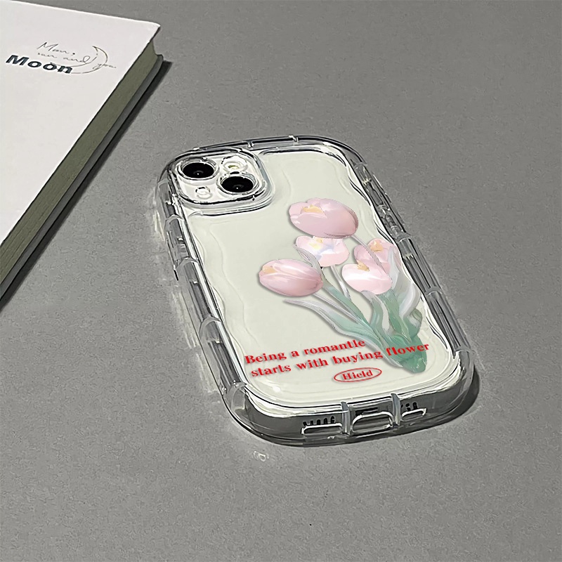 Ốp Điện Thoại TPU Silicone Mềm Trong Suốt Chống Sốc In Hình Hoa Tulip Cho IPhone 13 14 11 12 Pro XS Max X XR 7 + 8 Plus