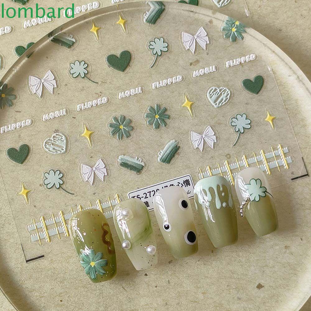 Miếng Dán Trang Trí Móng Tay In Chữ Tiếng Anh / Nơ / Hoa Nhiều Màu Thời Trang