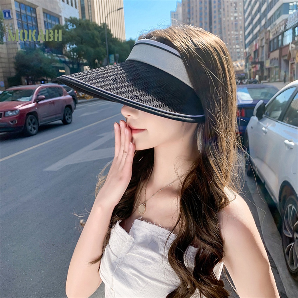 [Mok Abh] Mũ Lưỡi Trai Hở Chóp Che Nắng Chống Trượt Có Thể Điều Chỉnh Kích Thước Dùng Khi Đi Xe Đạp Ngoài Trời Dành