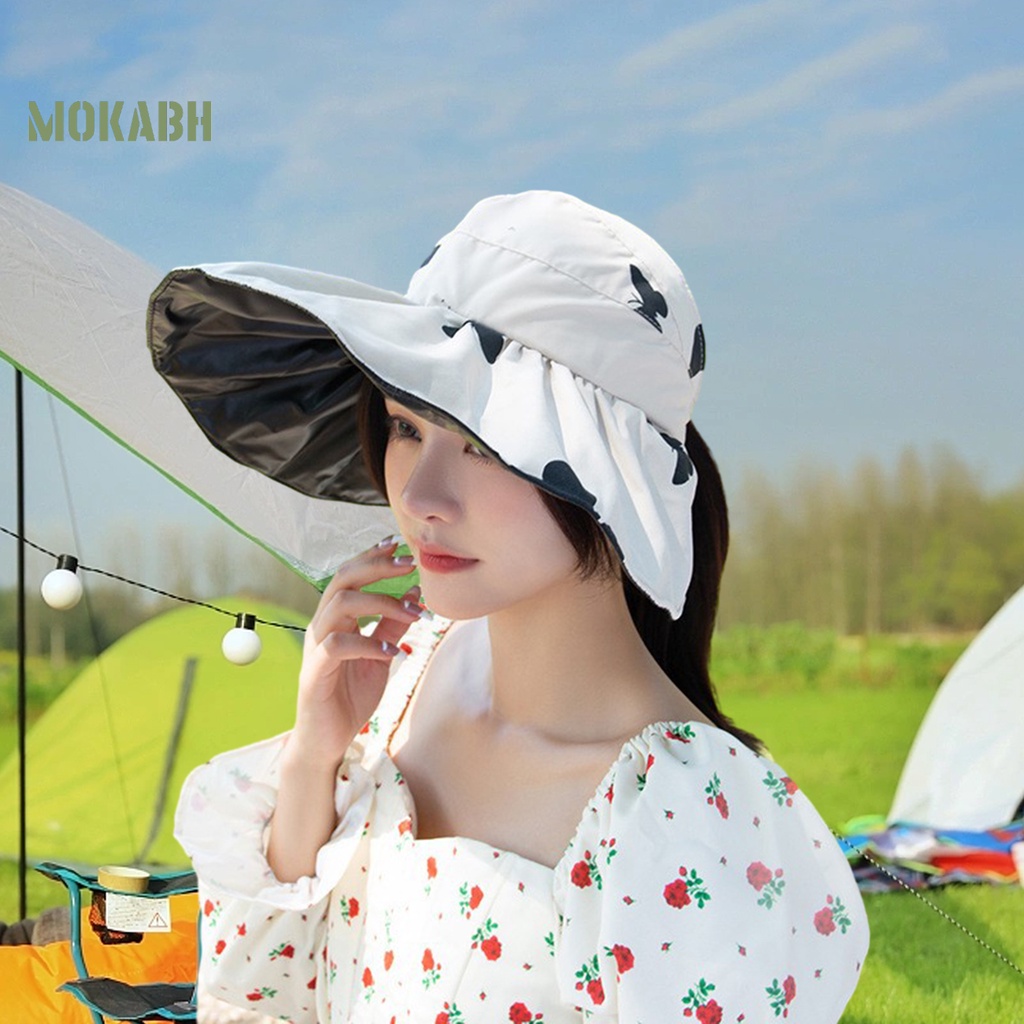 Mũ Lưỡi Trai Hở Chóp Chống Tia UV Họa Tiết Bươm Bướm Có Thể Điều Chỉnh Kích Thước