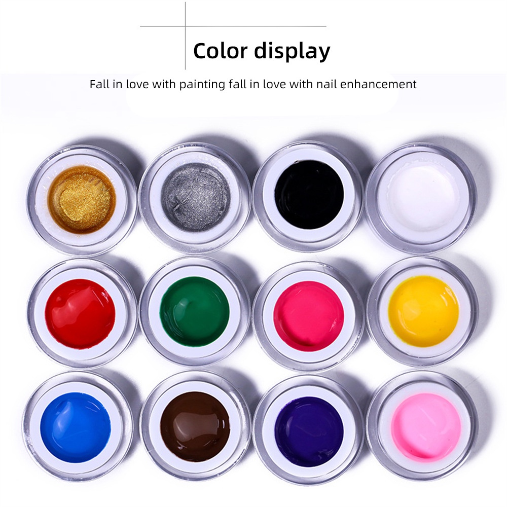 Bộ gel Sơn Móng Tay UV 12 Màu Đen Trắng Vàng Phong Cách Nhật Bản Cho Người Mới Bắt Đầu
